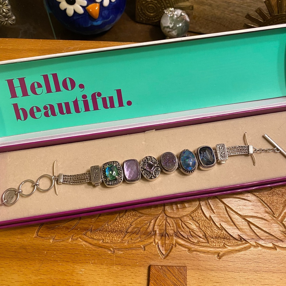 Lori Bonn Life of the Party Sterling Charm Bracelet 7 to 8 inches